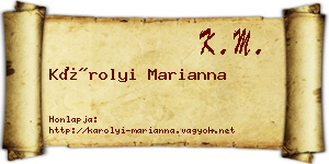 Károlyi Marianna névjegykártya